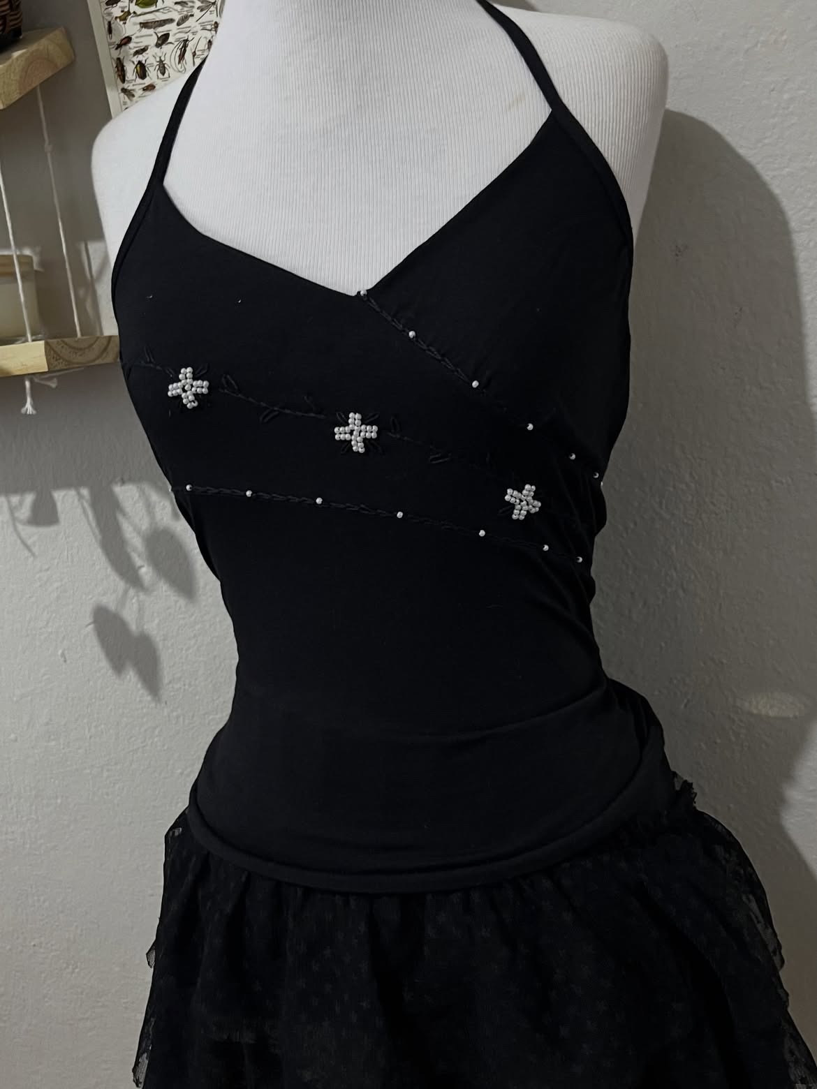 Vestido Preto Estrelas Garimpo