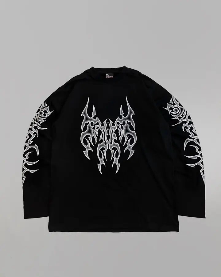 Manga Longa Iron Maiden Tribal Preta