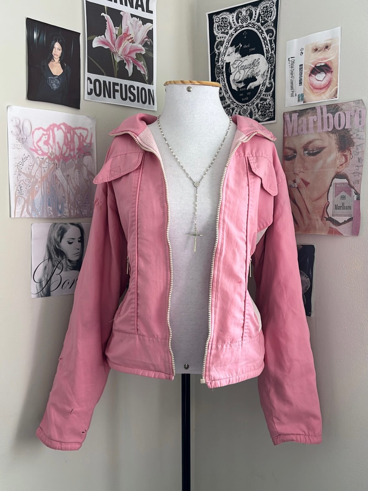 Jaqueta Pink e Cream Garimpo